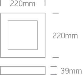 Lubinis šviestuvas 22W LED plafonas, juodas, 3000K, 62122F/B/W