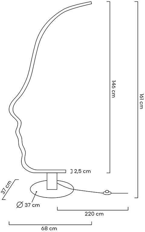 22W LED toršeras FACE FLOOR, juodas, 3000K