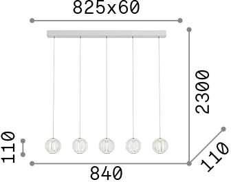 23W LED pakabinamas šviestuvas DIAMOND, chromo sp./skaidrus, 3000K, 343471
