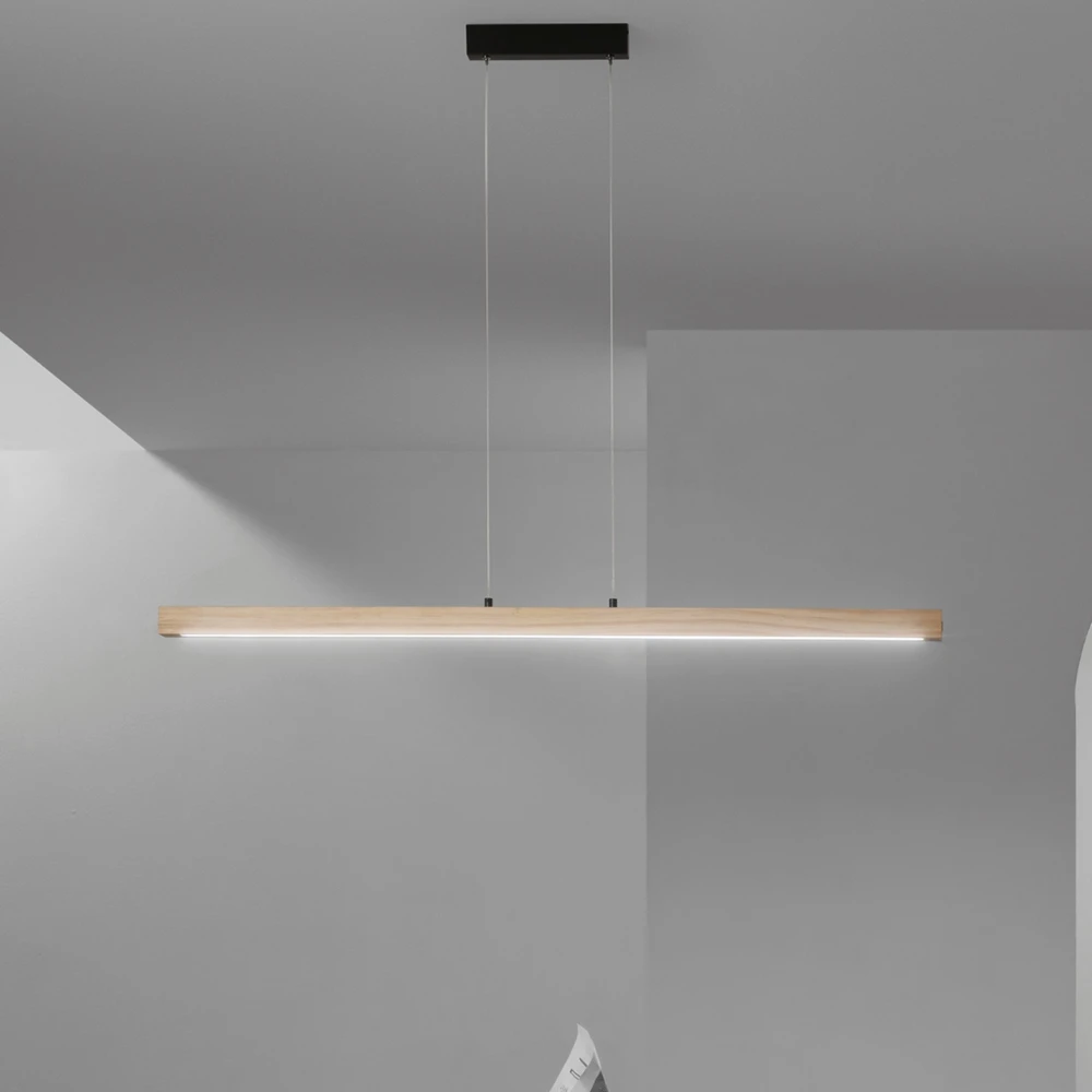 23W LED pakabinamas šviestuvas JOSEPH, medžio sp., CCT