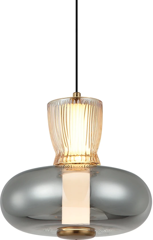 23W LED pakabinamas šviestuvas SIREL, gintaro/dūmų/juodos/bronzos sp., 3000K, 4326800