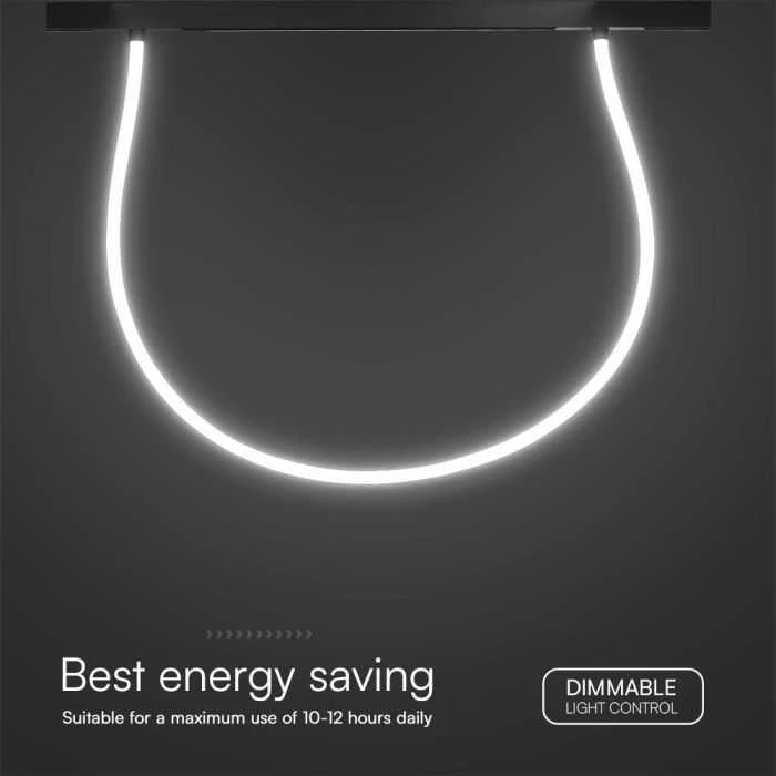 V-tac 23W LED SMART šviestuvas į magnetinius bėgelius, 48V, juodas, 3000-6500K