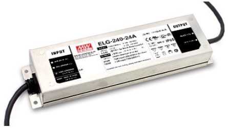 240W LED impulsinis maitinimo šaltinis Mean Well, 24V, 10A, IP67, PFC, dimeriuojamas