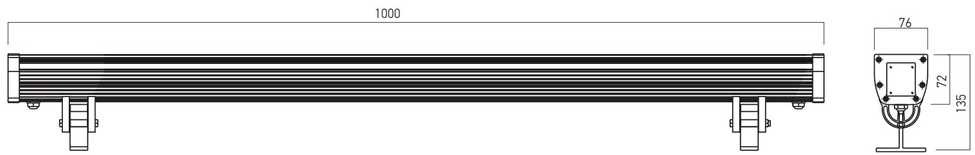 24W LED fasado šviestuvas XFLOW L, anoduoto aliuminio sp., RGB, 10°x60°