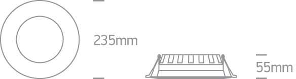 24W LED įleidžiamas šviestuvas, baltas, 3000K, 10124T/W/W