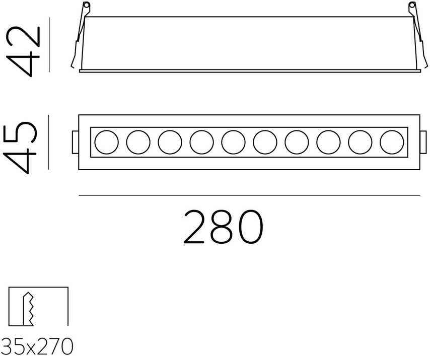 24W LED įleidžiamas šviestuvas INVISIBLE, juodas, 3000K, E3980100N