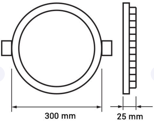 24W LED įmontuojama panelė OPTONICA, apvali, 4500K (dienos šviesa)
