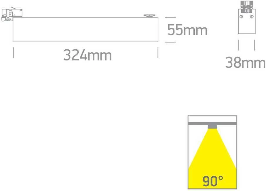 24W LED linijinis bėgelio šviestuvas, juodas, 3000/4200/6500K, 65028AT/B/V