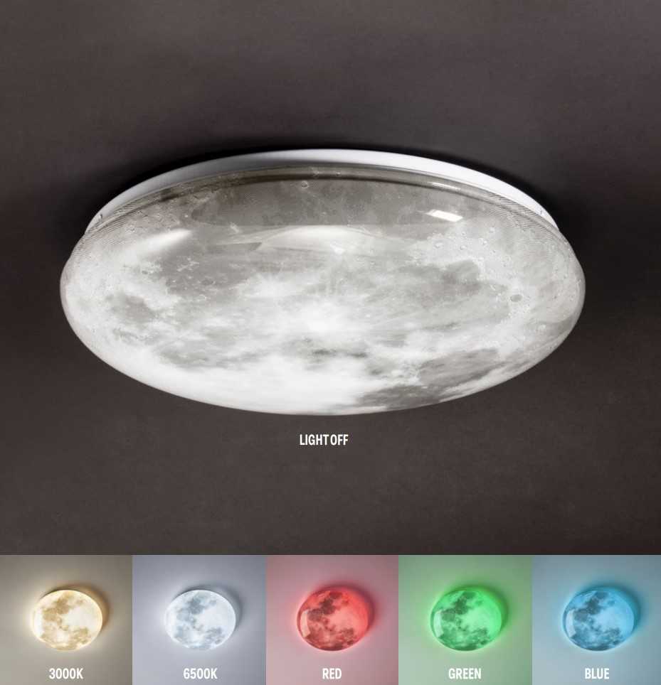 24W LED lubinis šviestuvas LUNA, pilkas, 3000-6500K/RGB, dimeriuojamas, valdomas TUYA programėle