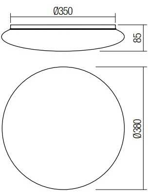 24W LED lubinis šviestuvas LUNA, pilkas, 3000-6500K/RGB, dimeriuojamas, valdomas TUYA programėle