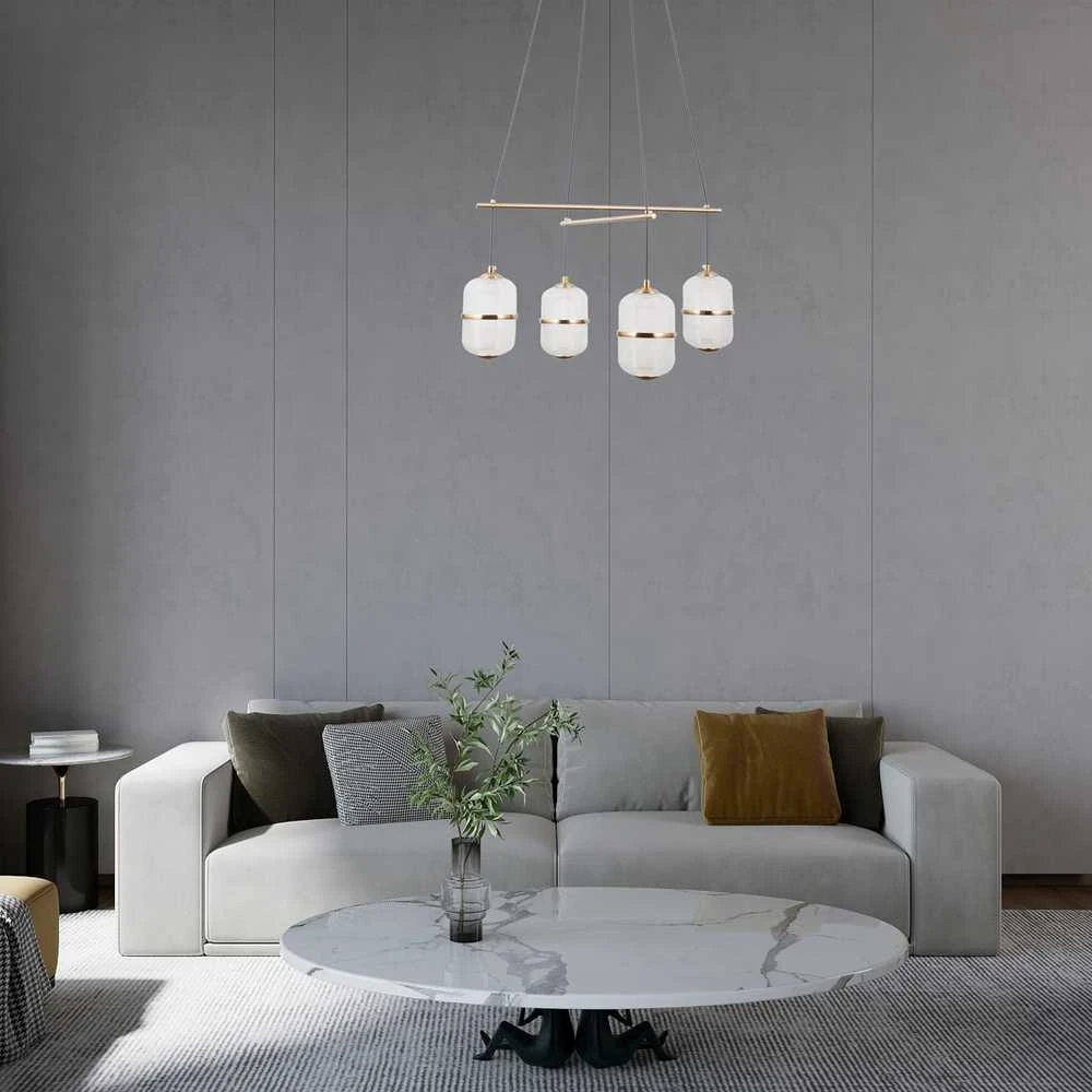 24W LED pakabinamas šviestuvas ALANI, aukso sp./skaidrus, 3000K