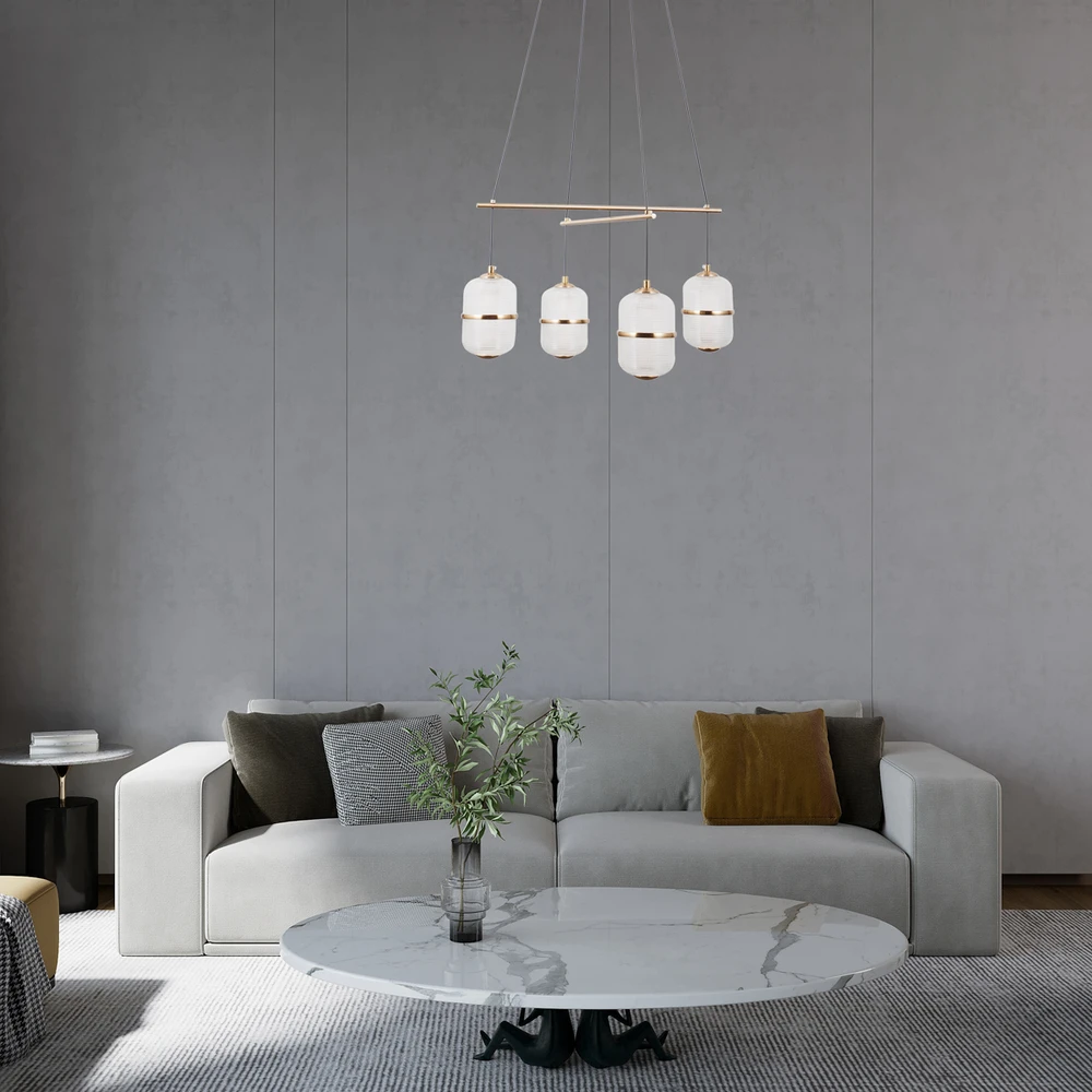 24W LED pakabinamas šviestuvas ALANI, aukso sp./skaidrus, 3000K