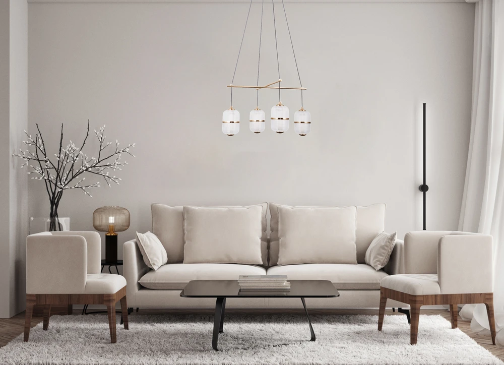 24W LED pakabinamas šviestuvas ALANI, juodos/aukso sp./skaidrus, 3000K