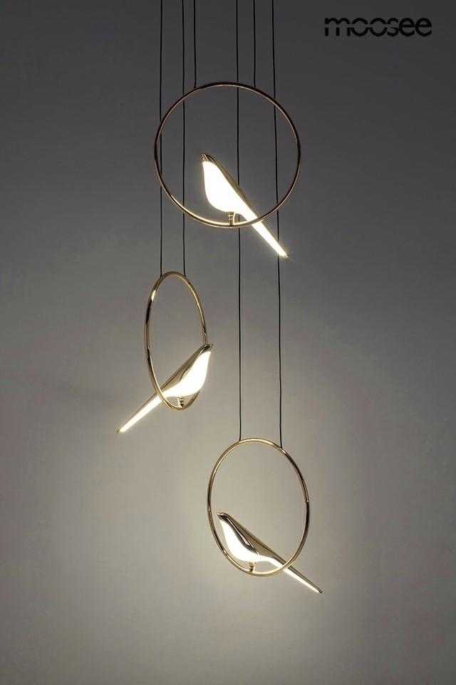24W LED pakabinamas šviestuvas BIRD DISC, aukso sp., 3000K