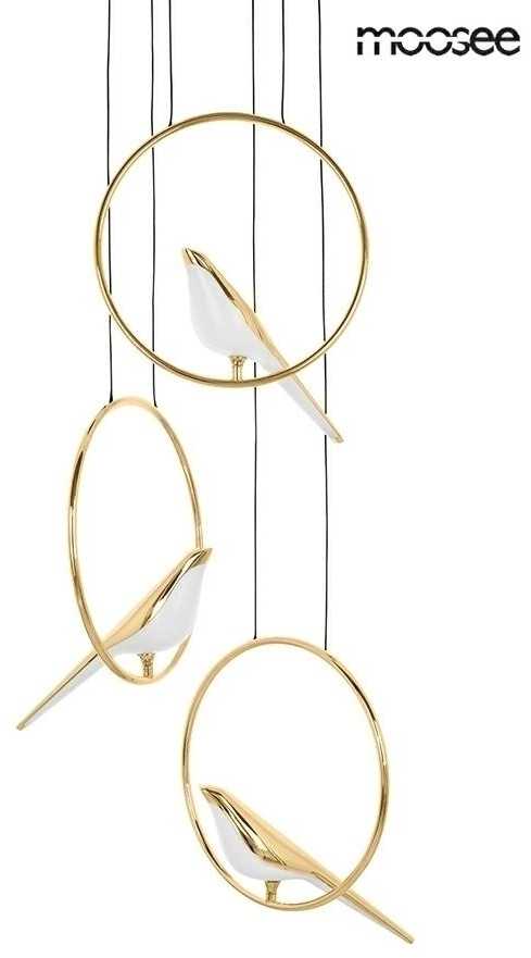 24W LED pakabinamas šviestuvas BIRD DISC, aukso sp., 3000K