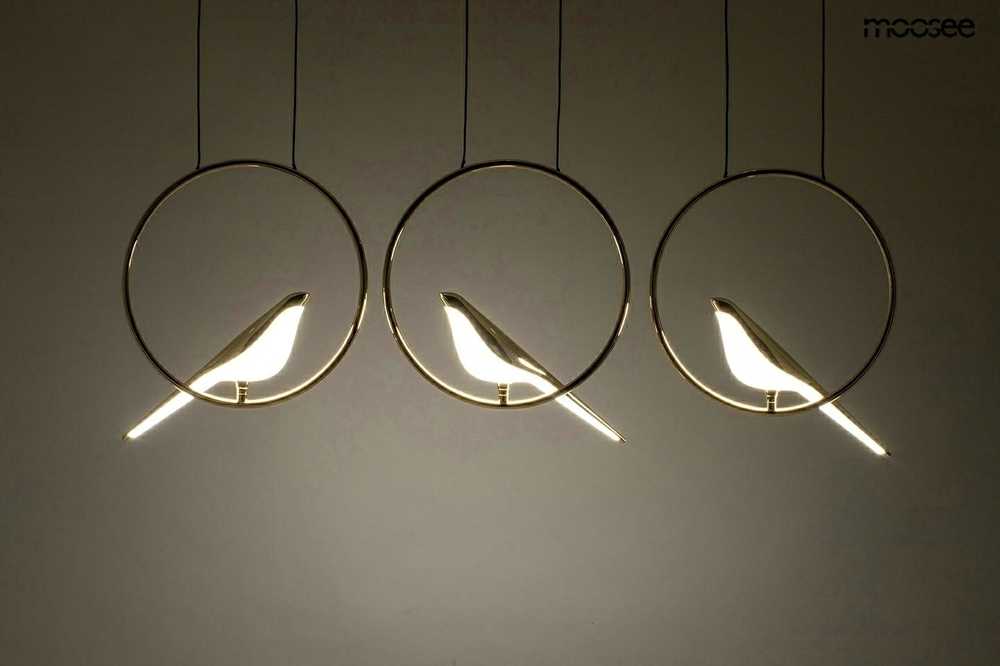 24W LED pakabinamas šviestuvas BIRD LINE, aukso sp., 3000K