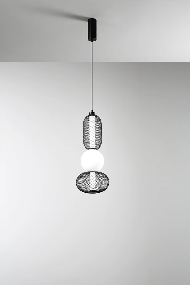 24W LED pakabinamas šviestuvas INKAS, juodas, CCT