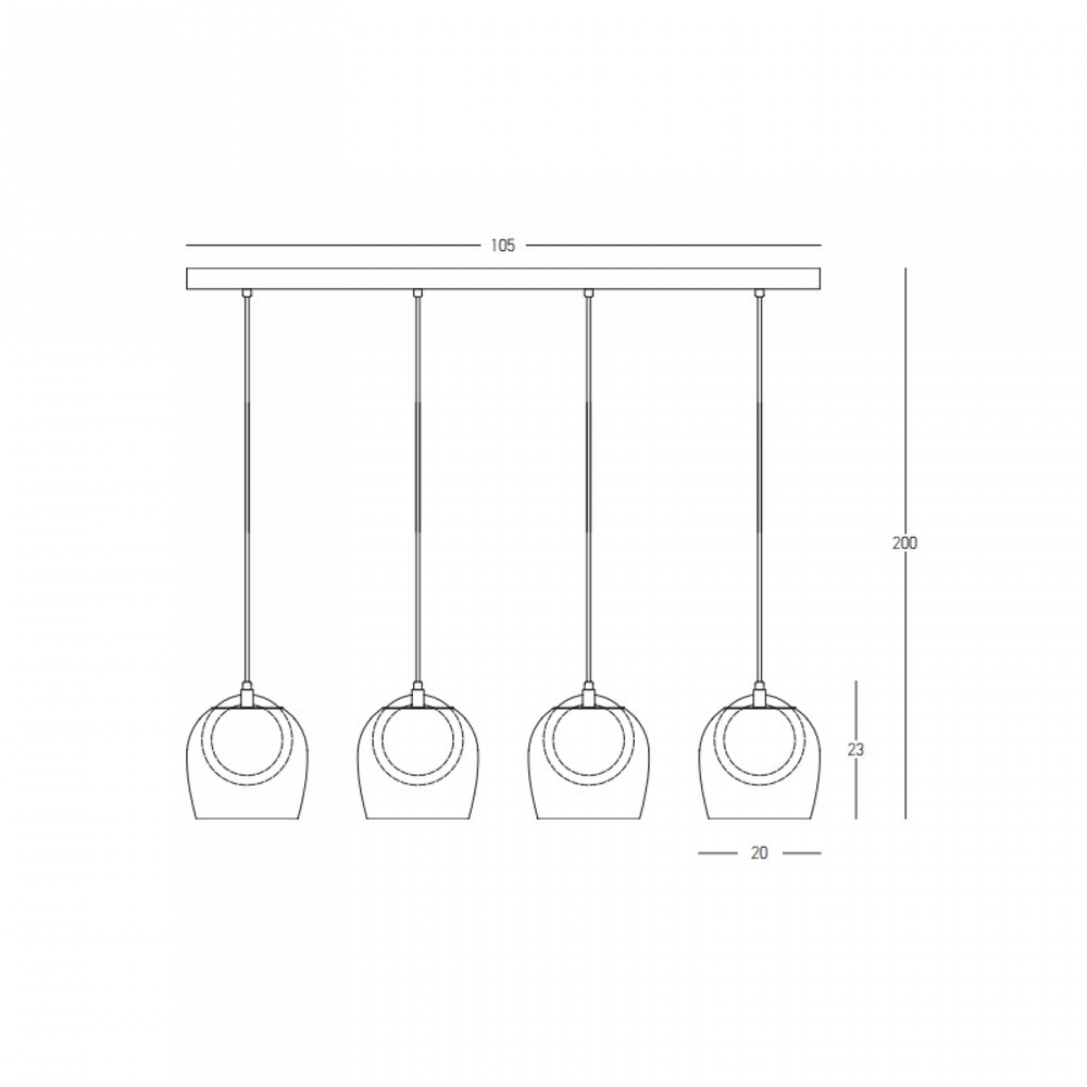 24W LED pakabinamas šviestuvas, matinės juodos/dūmų/šampano sp./skaidrus, 3000K, 23082