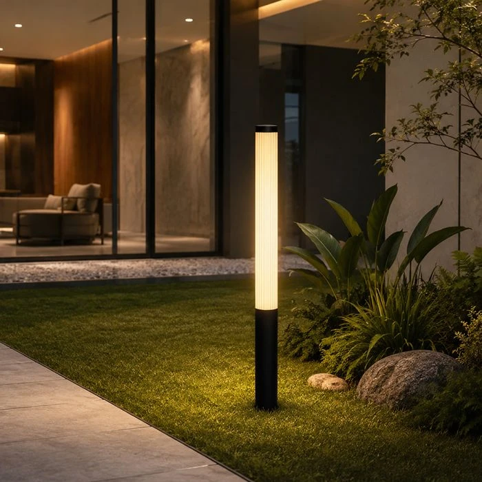 24W LED pastatomas lauko šviestuvas, juodas, 3000K, IP44, 80cm