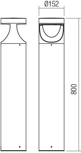 24W LED pastatomas lauko šviestuvas XWALK, tamsiai pilkas, 3000K, IP65, 90503