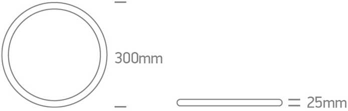 Lubinis šviestuvas 24W LED paviršinis šviestuvas, baltos sp., 2800/3300/4000K, 300mm, UGR19, 62020CU/W/V