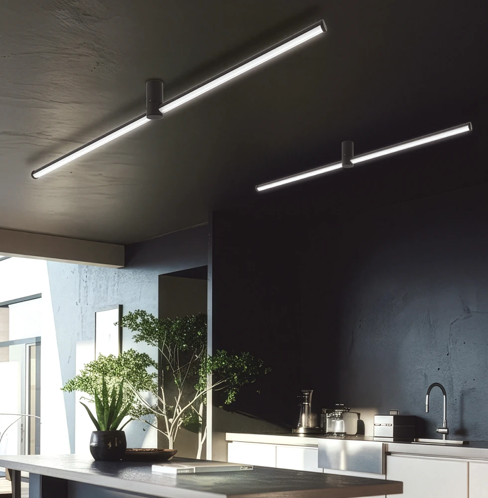 Lubinis šviestuvas Viokef 24W LED paviršinis šviestuvas LONGO, juodas, 3000K, 4279300