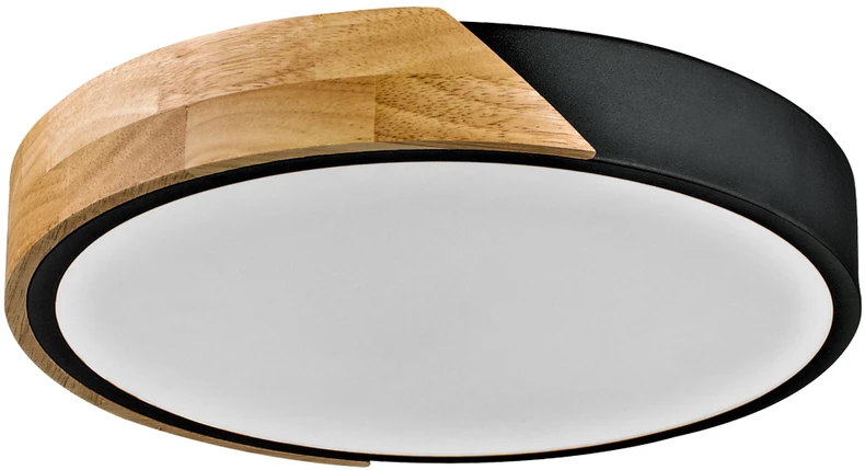 Lubinis šviestuvas 24W LED paviršinis šviestuvas NASTRO, medžio/baltos/juodos sp., 3000K