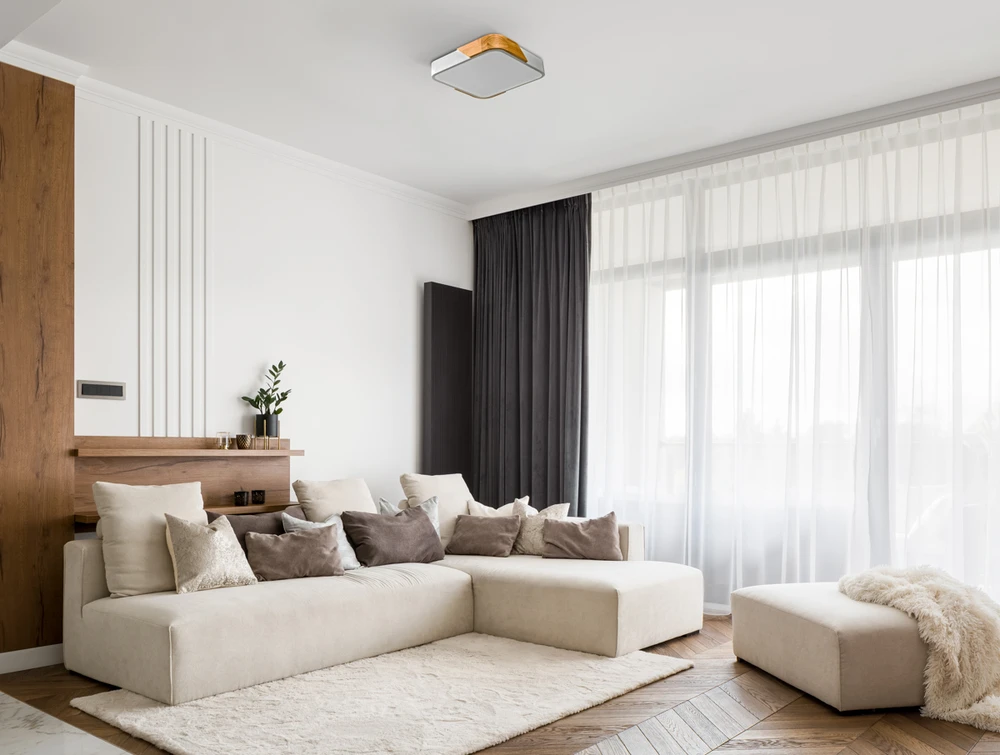Lubinis šviestuvas 24W LED paviršinis šviestuvas SANTER, medžio/baltos sp., 3000K