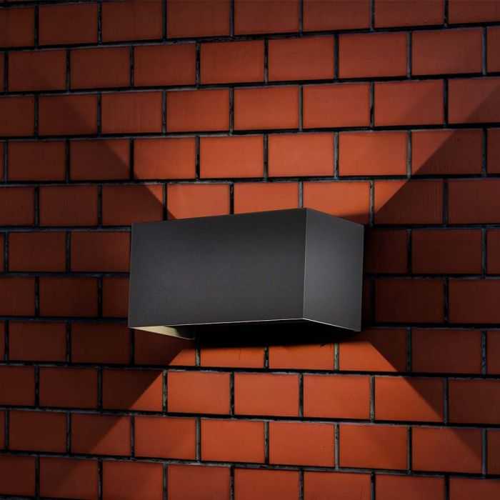 Sieninis šviestuvas V-tac 24W LED sieninis lauko šviestuvas, juodas, 4000K, IP65