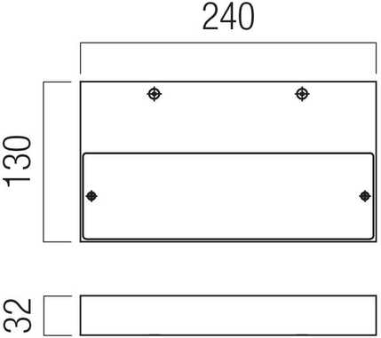 24W LED sieninis šviestuvas APEX, baltas, 3000K, 01-3759