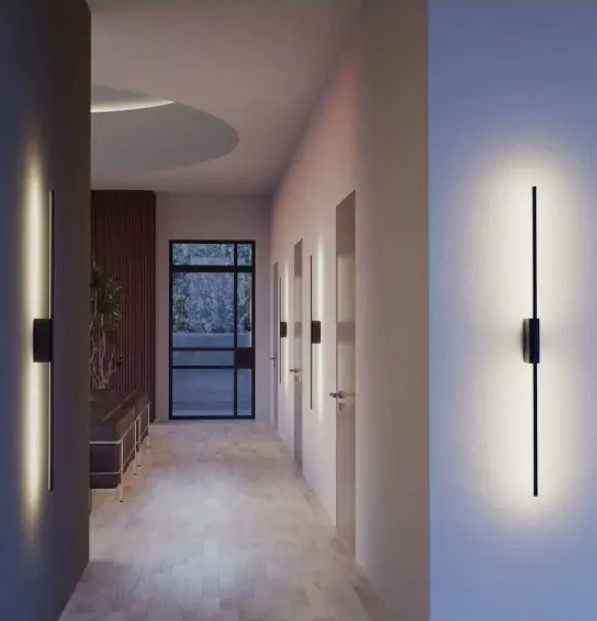 24W LED sieninis šviestuvas STICK, juodas, 3000K, dimeriuojamas sensoriumi, 01-2791