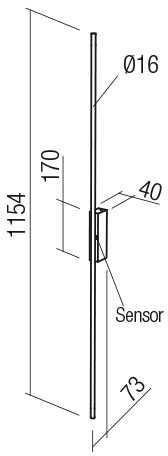24W LED sieninis šviestuvas STICK, matinės žalvario sp., 3000K, dimeriuojamas, 01-2790