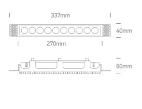 24W LED užglaistomas šviestuvas, baltas, 3000K, 50024HTR/W/W