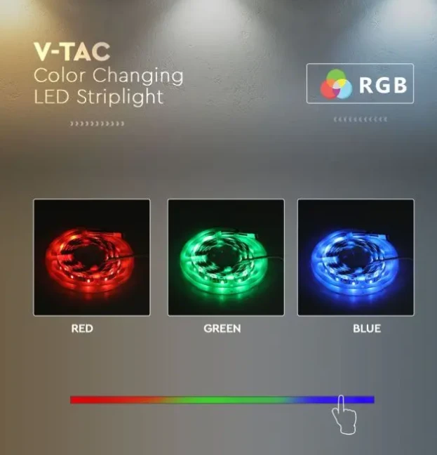 V-tac 24W/m LED juosta, 60LED/m, 24V, 3IN1+RGB, IP65, 5 metrų ritė