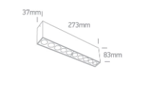 Lubinis šviestuvas 24W paviršinis šviestuvas, baltas, 3000K, 12124H/W/W