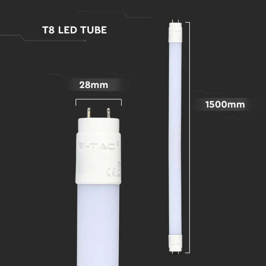Samsung 24W T8 LED lempa V-TAC, 150cm, nano plastikas, 4000K