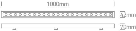 24x1,5W LED linijinis sienų šviestuvas, pilkas, RGB, 7055B/RGB
