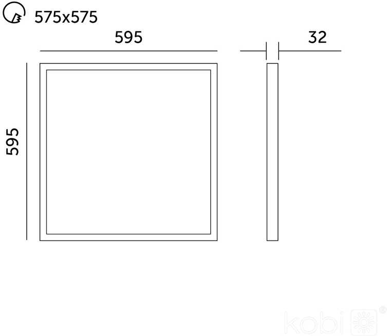 25/36/40W LED panelė CAPRI, balta, 3000/4000/5700K, 60x60cm, IP44, UGR19
