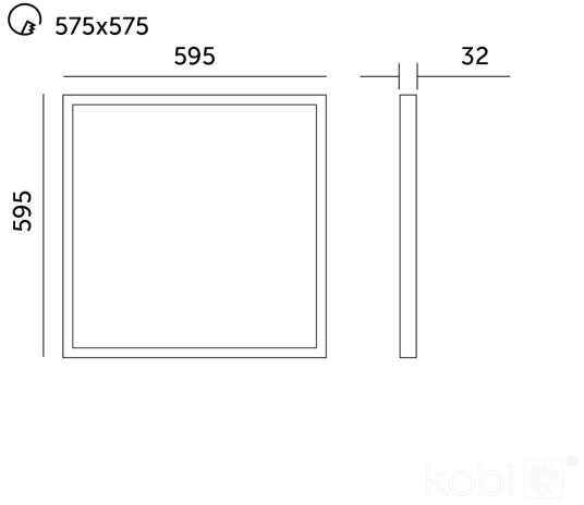 25/36/40W LED panelė CAPRI G2, 60x60cm, balta, 3000/4000/5700K, IP44, UGR19