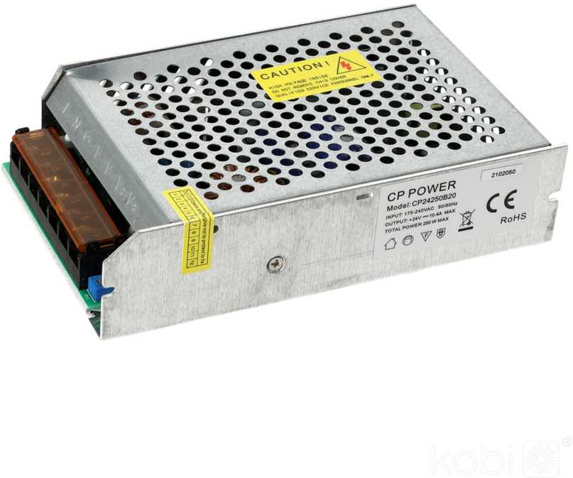 250W LED maitinimo šaltinis, 24V, plieno sp., IP20