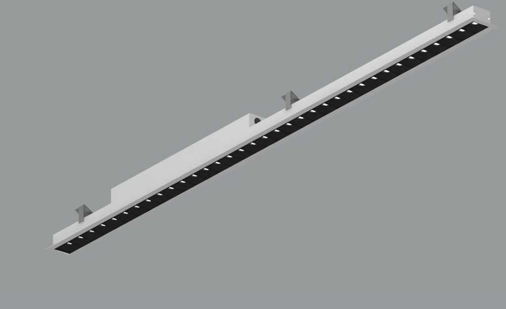 25,5W LED linijinis įleidžiamas šviestuvas X-LINE SLIM RECESSED, juodas, 4000K, IP40, DALI