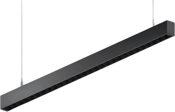 25,5W linijinis pakabinamas šviestuvas X-LINE SLIM LOW UGR L-DOWN LED, juodas, 3000K, IP40