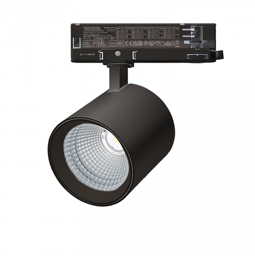 25W LED akcentinis šviestuvas į 3 fazių bėgelius, juodas, 3000K, S200
