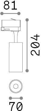 25W LED akcentinis šviestuvas į 1 fazės bėgelius FOX, juodas, 3000K, 348322