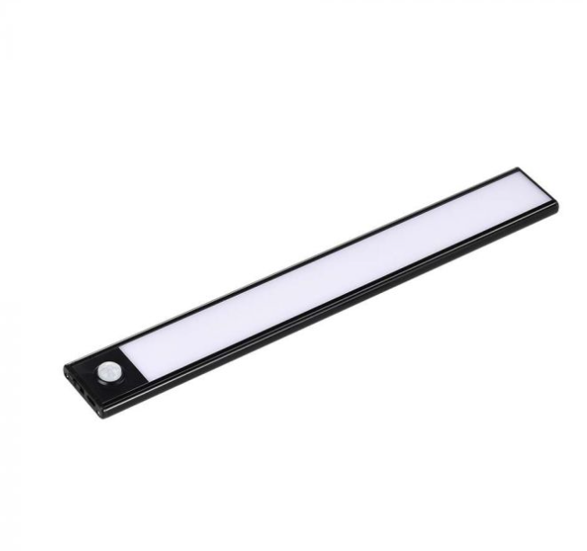 V-tac 2,5W LED įkraunamas linijinis paviršinis šviestuvas, 60cm, juodas, 3000K, su judesio davikliu
