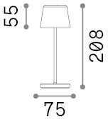 2,5W LED įkraunamas stalo šviestuvas CUTE, juodas, 2200-2700K, IP65, dimeriuojamas, 346908