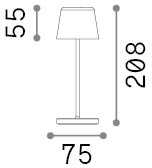 2,5W LED įkraunamas stalo šviestuvas CUTE, aukso sp., 2200-2700K, IP65, dimeriuojamas, 346939