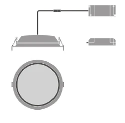 Ledvance 25W LED Įleidžiamas šviestuvas DL ALU DN, 3000K, baltas