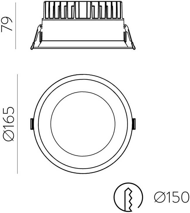25W LED įleidžiamas šviestuvas TECH, juodas, 3000/4000K, dimeriuojamas, IP65, E3987170NDT