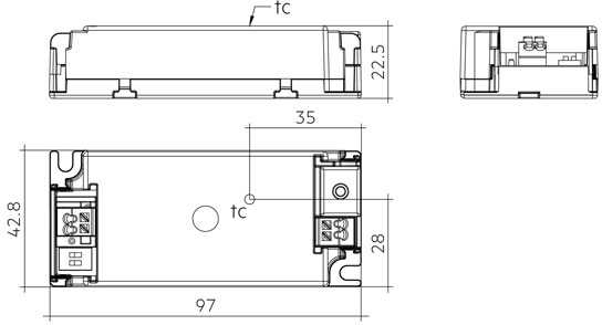 25W LED maitinimo šaltinis TRIDONIC LC SNC4, 450-600mA